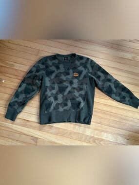 Todd Snyder x LL Bean Men's Dark Green Camo Crewneck Sweatshirt